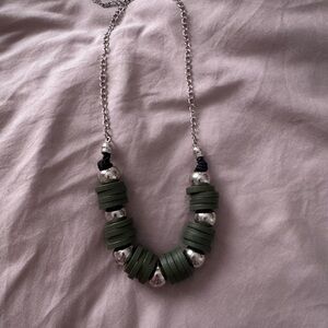 Elegant Green and Silver Necklace